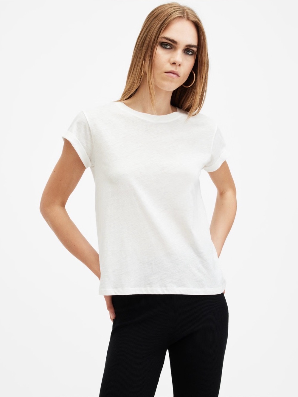 All Saints | Basic Worn Casual White Tee Shirt | Everyday Shirt Fashion Staple